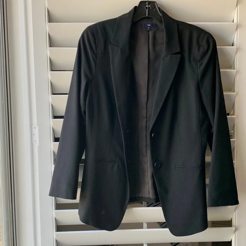 GAP Black Lined Fitted Blazer Jacket - Picture 8 of 8